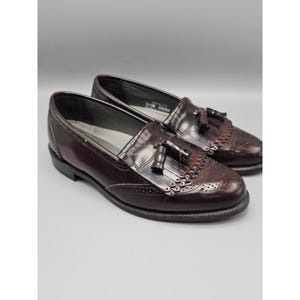 Mocassini vintage Dexter da uomo, taglia 11, in pelle bordeaux, color sangue di bue, realizzati negli Stati Uniti.