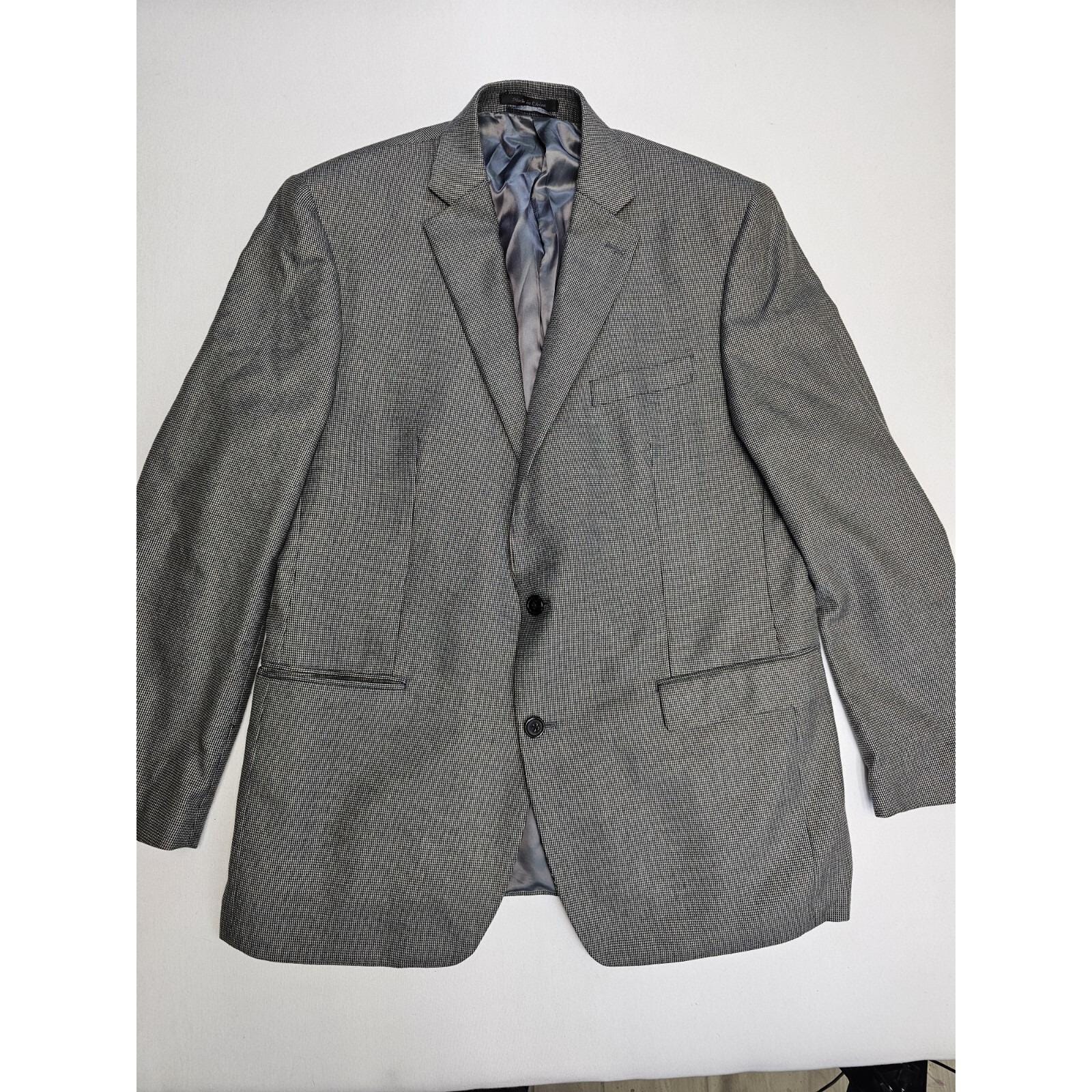 Ralph Ralph Lauren for Dillards Men NEW Ralph Ralph Lauren 44R 100% Silk Gray Houndstooth Plaid 2 Btn Notched main image 1