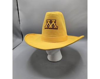 VTG 90s RARE U of M Minnesota Gophers Embroidered Cowboy Hat Size Small Made USA