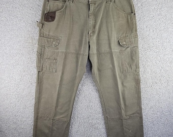 Pantalones Wrangler Riggs para hombre, talla 40x30, lona Ripstop, cargo, doble rodilla, estilo carpintero