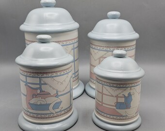 Vintage House Of Lloyd Kitty Cat Canister Set of 4 Ceramic Canisters Grandmacore