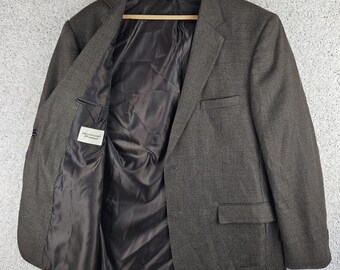 Pronto Uomo 100% Lambswool Tweed Green Brown 2 Button Blazer Sport Coat Sz 46L