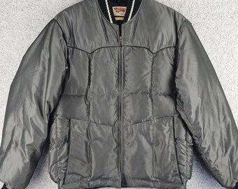 Vintage 60s Comfy Down Insulated Puffer Jacket Men's Small Gray Made In USA