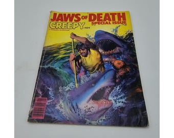 Jaws of Death Creepy Magazine #101, Warren, September 1978, Shark Cover Vintage