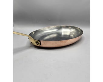 Antique Copper Saute Pan Hand Raised 1.5mm 28cm 11 Inch
