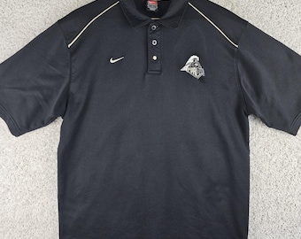 Vintage Nike Team Purdue Boilermaker Pearl Snap Polo-Shirt Sz Large bestickt