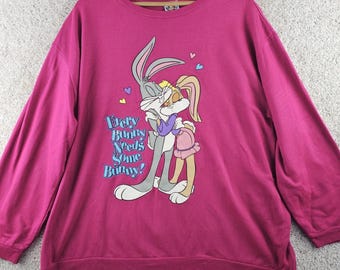 Vintage 90s Looney Tunes Bugs Every Bunny Needs Some Bunny Sweatshirt Sz 2x