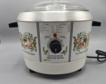 Vintage Kmart Dutch Oven Deep Fryer 5 Qt Tested Cottagecore Grandmacore Mushroom