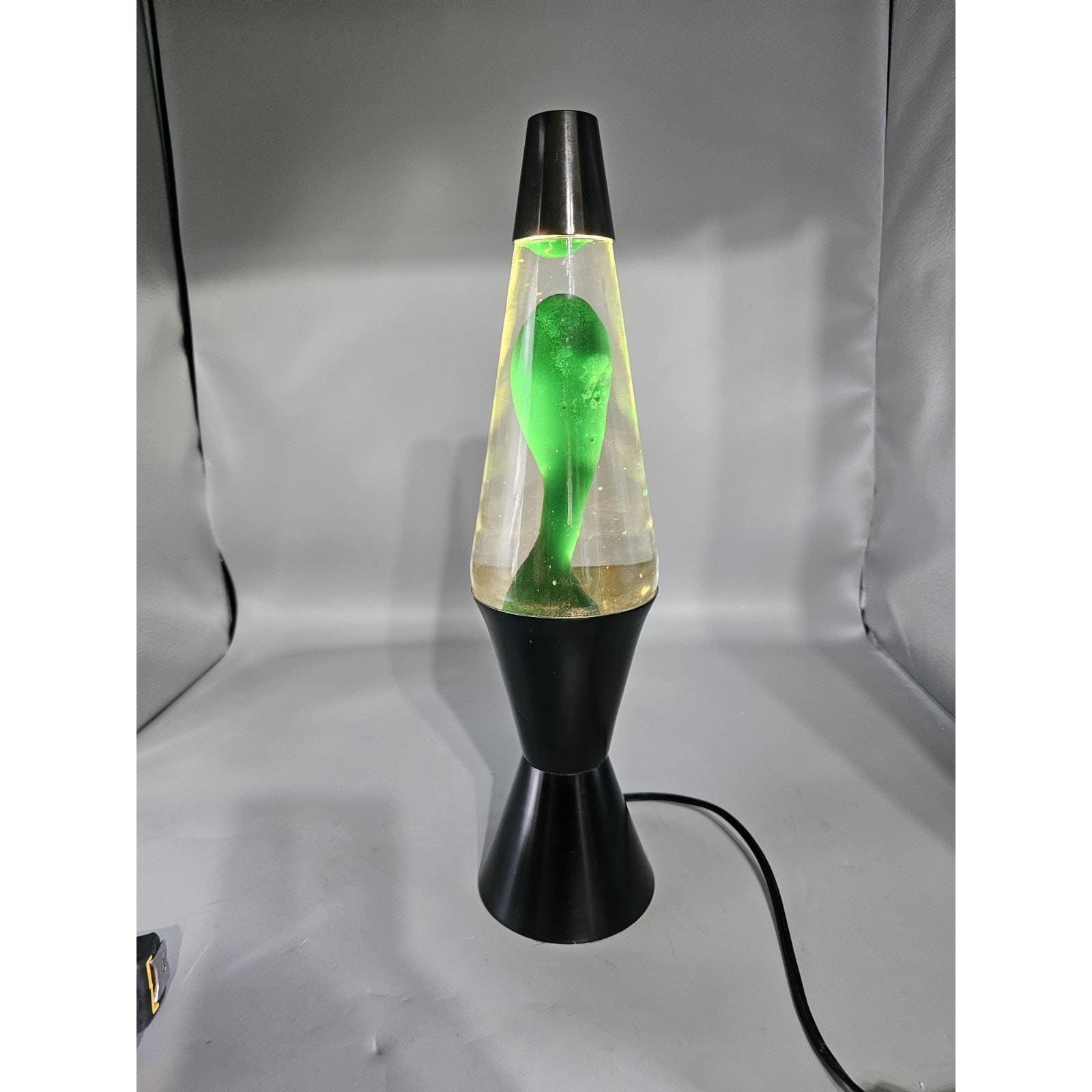 Vintage Lava Lite Midnight Series Lava Lamp Green Clear 90s 16
