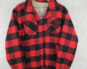 Vintage Canyon Guide Outfitters Buffalo Plaid Sherpa Line Shacket Mens XL Jacket