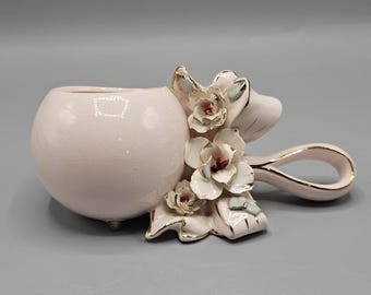 Conjunto Vintage 50x Napco Flores Cerâmica Berçário Laço Rosa Japão 1L2166