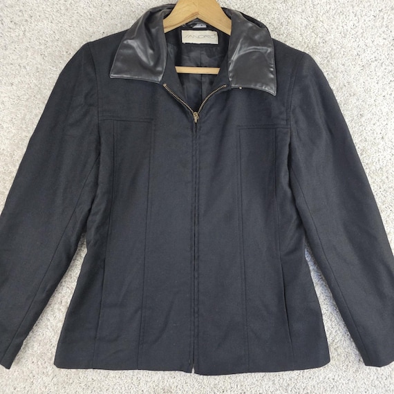 Sandro, Vintage Sandro 100% Wool Lightweight Full Zip Lined Jacket Coat Size 10 90s