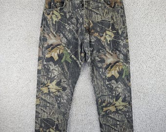 Vtg Wrangler Pro Gear Realtree Breakup Camo Mens 38x30 Hunting Pants Jeans