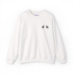 Anime Eyes Embroidery Sweatshirt, Japanese Kawaii Cosplay Jumper, Otaku Gift Idea, Harajuku Streetwear, Cartoon Character Apparel, Manga