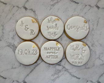 Personalised Engagement Biscuits. A Perfect Present for a Future Bride and Groom!