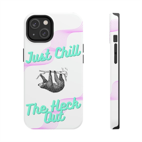 Sloth Phone Case Retro, Animal Phone Case for iPhone 14, Just Chill, Kawaii