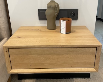 Shape Your Space: Custom Oak Floating Nightstand Perfect for Home