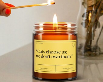 Personalized Cat Owner Gift Funny Candle Cat Owner Cat Mom Cat Cat Gifts Birthday Gift Cat Lover Funny Gifts Kitty Kitten Candle