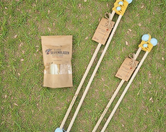Garden Giant Bubble Game Set – Handmade Wooden Wands with 5L Bubble Liquid