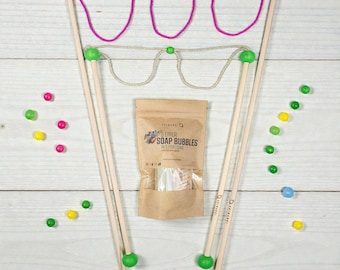 Giant Bubble Birthday Party Kit – Handmade Wands and 5x1L Bubble Liquid
