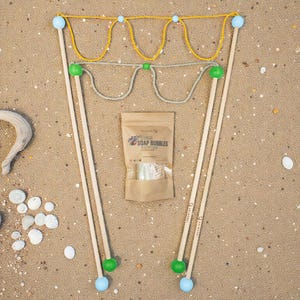 5 x 1 L de solution à bulles et baguettes en bois faites main, bulle géante, fête d'enfants en plein air, kit Montessori