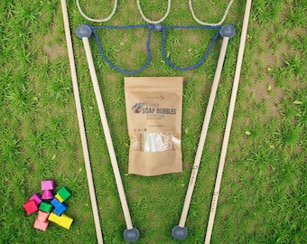 Giant Bubble Activity Set for Preschool – Wooden Wands with 5L Liquid