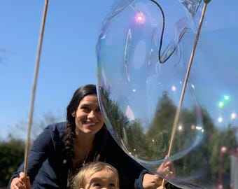 Handmade Giant Bubble Wands with 5L Bubble Solution – Family Outdoor Fun Kit
