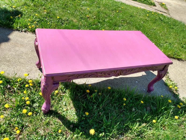 Custom Painted Vintage Boho Coffee Table / End of Bed Bench / Seat