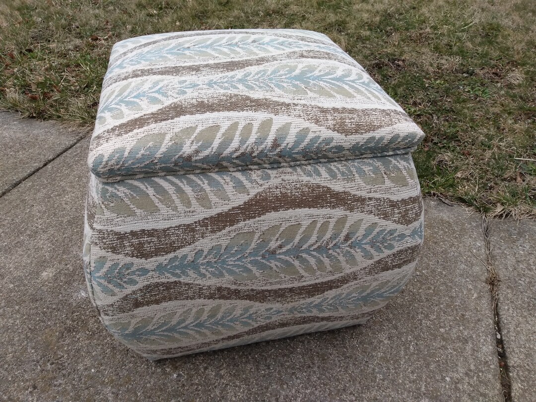 Vintage Bombay Style Storage Ottoman Newly Upholstered Etsy