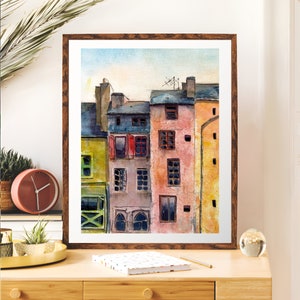 Pau Historic Quarters, France, Pyrenees, Bearn, Chateau, Historic, City, Watercolour, Urban, Aquarelle, Building Illustration, Contemporary