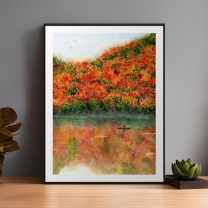 Adirondacks - Watercolour Print, New York, Mountains, Landscape, Nature, Wildlife, Adventure, Autumn, Fall, Forest, Lake
