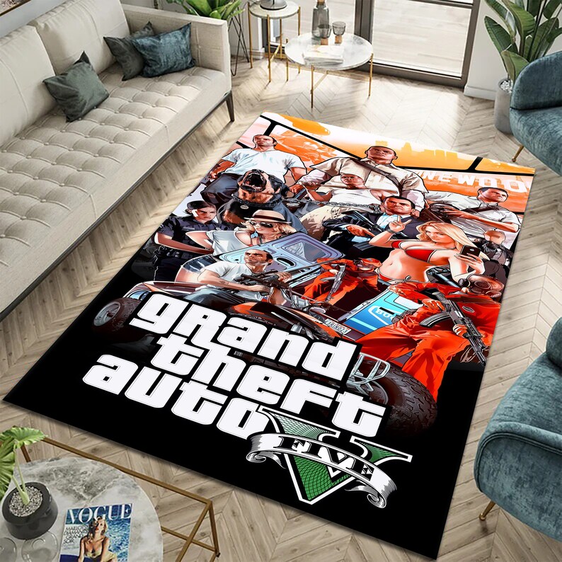 Grand Theft Auto Rug, GTA San Andreas Rug, GTA Rug, Popular Game Rug ...