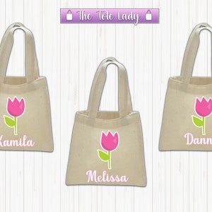 Flower Favor Bags, Tropical Party Favor, Floral Favor Bags, Children Treat Bags, Floral Tote Bag, Birthday Gift Totes, Floral Totes, Flowers