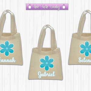 Flower Favor Bags, Tropical Party Favor, Floral Favor Bags, Children Treat Bags, Floral Tote Bag, Birthday Gift Totes, Floral Totes, Flowers