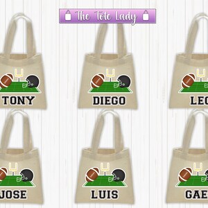 Football Tote, Football Tote Bag, Football Party Bags, Football Goody Bags, Football Party Favor, Football Favors, Football Party Decor