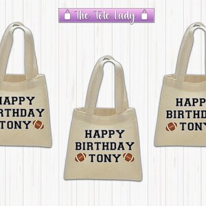 Football Tote, Football Tote Bag, Football Party Bags, Football Goody Bags, Football Party Favor, Football Favors, Football Party Decor