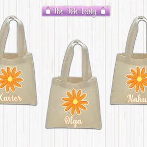 Flower Favor Bags, Tropical Party Favor, Floral Favor Bags, Children Treat Bags, Floral Tote Bag, Birthday Gift Totes, Floral Totes, Flowers