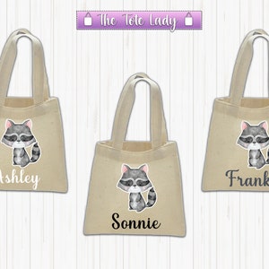 Raccoon Tote, Raccoon Bag, Raccoon, Raccoon Canvas Bag, Animal Lover Tote, Cute Raccoon Bag, Woodland Favor Bag, Woodland Birthday Party