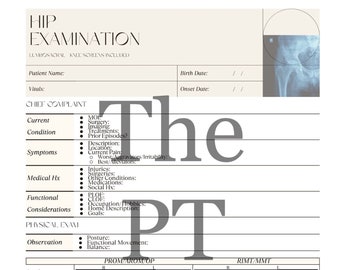 Hip Region Physical Therapy Outpatient Exam Form