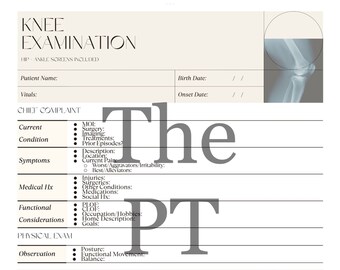 Primary Knee Physical Therapy Outpatient Exam Form