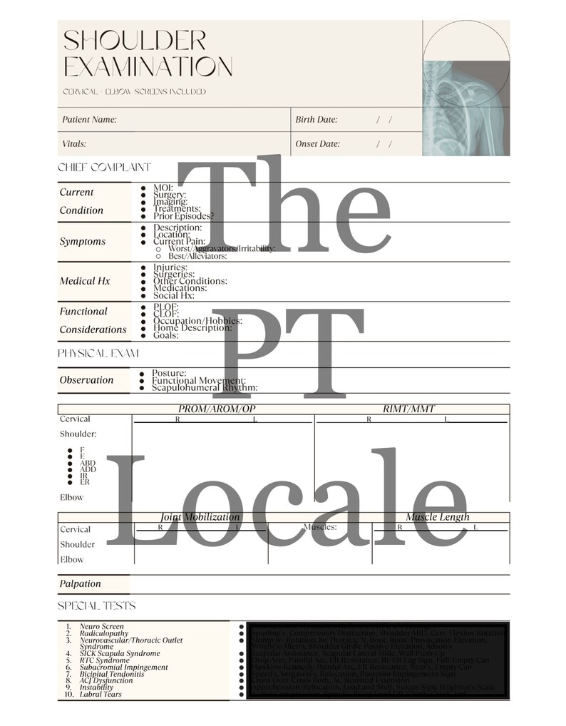 The Examination Series - 9 Outpatient Physical Therapy Examination ...