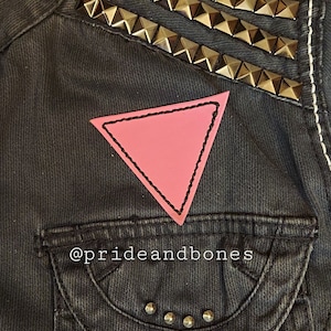 LGBTQIA+ Pride Pink Triangle Leather Patch