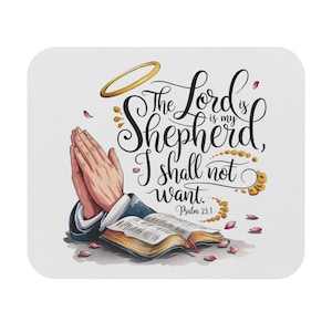Faith-Inspired Mouse Pad, Prayer Mouse Pad, Office Decor, Religious Gift, Bible Verse Mouse Pad, Inspirational Desk Accessory