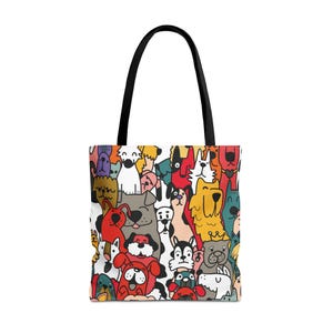 Colorful Animal Tote Bag - Dog Shoulder Bag, Perfect for Pet Lovers, Eco-Friendly Shopping, Beach Days, and Gift Giving