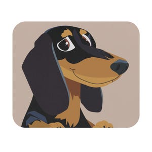 Cute Dachshund Mouse Pad, Dog Lover Gift, Office Decor, Pet-Themed Desk Accessory, Animal Art