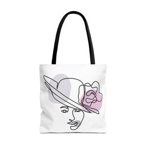 Elegant Line Art Tote Bag, Chic Handbag, Fashionable Shopping Bag, Gift for Her, Boho Style Accessory