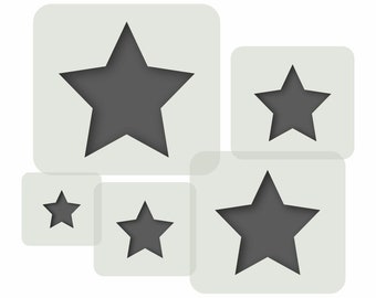 Star Stencils, Star room decoration, 5 piece stencil kit, Reusable stencils for Kids Bedroom, Home Décor, Painting, Art & Craft