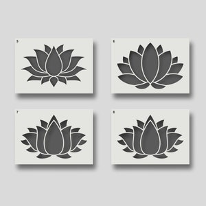 Lotus flower stencil - yoga meditation stencil for Arts & Crafts - Home Decor - Wall Art. Various design and size options. GROUP 2