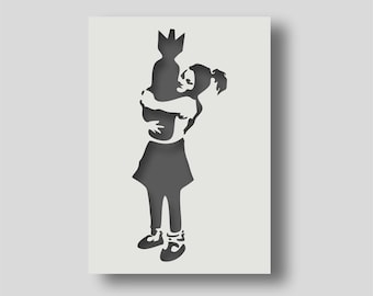 Banksy Bomb Hugger Stencil: Reusable Wall Art Decor