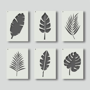 Stencil riutilizzabili per foglie tropicali per dipingere. Disponibili vari stili e dimensioni, A6, A5, A4, A3, A2. Group1